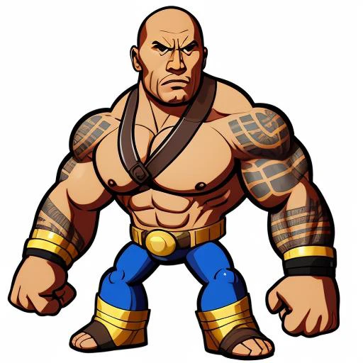 Brawlhalla, (brawlhalla style:1.2),dwayne johnson standing, full body, centered, white background