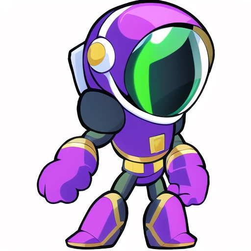 Brawlhalla, brawlhalla style, japanese, astronaut, purple, full body, white background