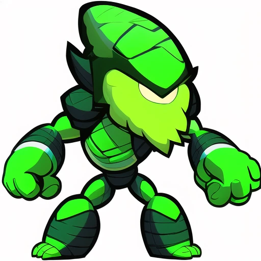 Brawlhalla, brawlhalla style, monster, green skin, muscular, (full body:1.1), white background