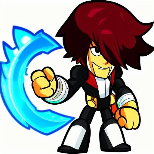 Brawlhalla, (brawlhalla style:1.2), Light Yagami, standing, full body, centered, simple background