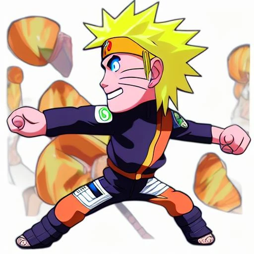 Brawlhalla, (brawlhalla style:1.1), uzumaki naruto, full body, simple background, <lora:Naruto:1>