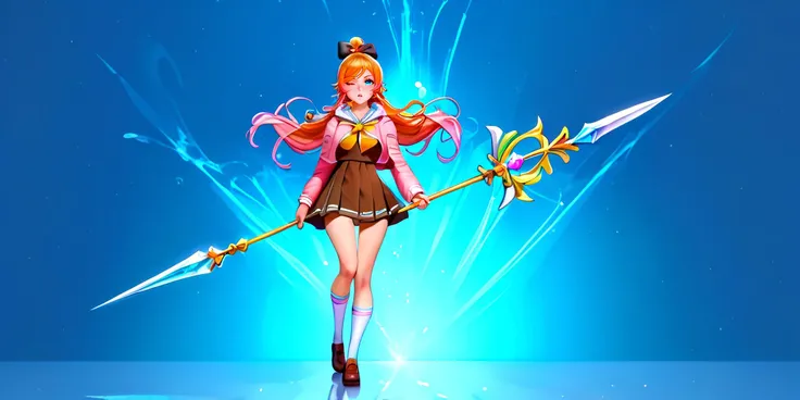 (zPDXLxxx), (zPDXL2), source_anime, rating_explicit, Expressiveh, neodark, D4rC0m, <lora:score9DoraForPony_v20:1>, <lora:Expressive_H:1>, <lora:SDXLFaeTastic2400:1>, <lora:darkstyle:1>, <lora:D4rC0mXLP:0.9>,detailed_background,indoors,loafers,pink hair,orange hair,shoes,dress,long sleeves,white socks,open clothes,chestnut mouth,bow legwear,one eye closed,socks,absurdres,multicolored hair,love live!,sailor dress,holding weapon,neckerchief,yellow neckerchief,sailor collar,ahoge,solo,looking at viewer,sidelocks,ponytail,medium dress,gradient hair,multi-tied hair,brown footwear,pink jacket,parted lips,highres,light blush,winter uniform,yutuki ame,link! like! love live!,bow,pleated dress,polearm,jacket,weapon,open jacket,swept bangs,hood,long hair,split mouth,anyoji hime,blunt bangs,hair ribbon,hasu no sora school uniform,black ribbon,white sailor collar,virtual youtuber,foot out of frame,black bow,1girl,very long hair,holding polearm,hooded jacket,holding,brown dress,school uniform,blue eyes,ribbon