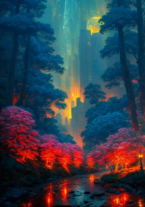 (masterpiece:1.2), (best quality), (ultra detailed), (8k, 4k, intricate),(highly detailed:1.2), (detailed background),detailed landscape,<lora:more_details:0.5> <lora:neostyle:0.7>((neostyle)), outdoors, artist name, tree, night, watermark, building, scenery, city, road, cityscape, skyscraper, city lights <lora:jellyfish-noise:1>