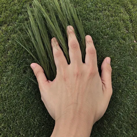 (best quality, masterpiece), <lora:touch_grass:0.7> touch_grass, outdoor, hand, grass, 5 fingers