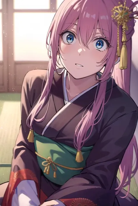 kayosudou, <lyco:kayosudou-lyco-nochekaiser:1>,
kayo sudou, blue eyes, pink hair, long hair, <lora:surprised_v100:1>,
BREAK flower, flowes, green sash, hair ornament, japanese clothes, kimono, obi, red kimono, sash,
BREAK cowboy shot, looking at viewer,
BREAK indoors,
BREAK <lyco:GoodHands-beta2:1>, (masterpiece:1.2), best quality, high resolution, unity 8k wallpaper, (illustration:0.8), (beautiful detailed eyes:1.6), extremely detailed face, perfect lighting, extremely detailed CG, (perfect hands, perfect anatomy),