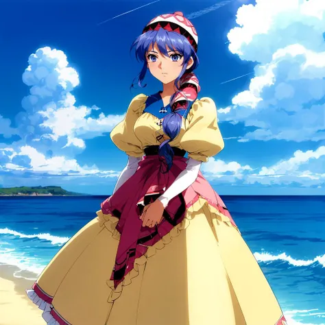 <lora:LunaNoa002:0.7>,<lora:add_detail:0.5>,<lora:noline:0.3>,<lora:boldline:-0.3>,
LNoa,1girl,
single braid,
hat,
dress,puffy sleeves,
nature,ocean,sky,