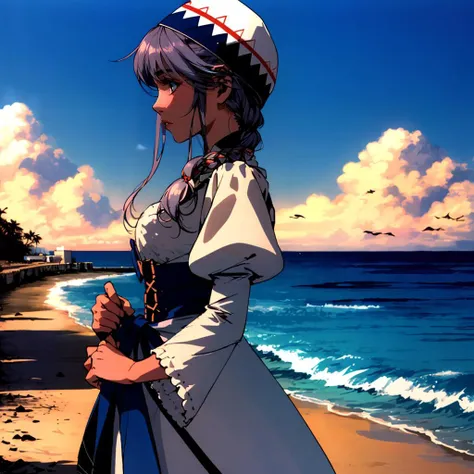 <lora:LunaNoa002:0.7>,<lora:add_detail:0.5>,<lora:noline:0.3>,<lora:boldline:-0.3>,
LNoa,1girl,
single braid,
hat,
dress,puffy sleeves,
nature,ocean,sky,