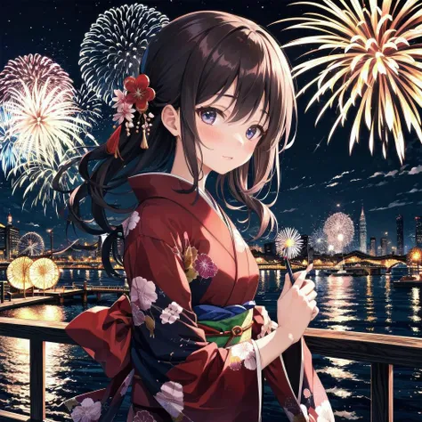 masterpiece, 
1girl,Fireworks display,kimono,   
 <lora:test003_2:-1>