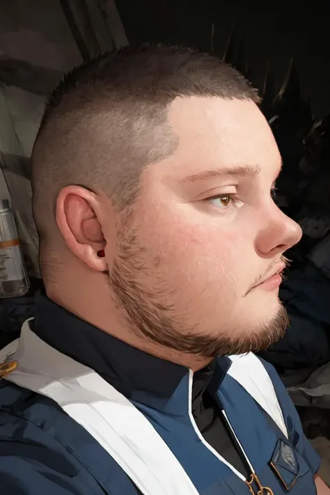 (anime, extremely detailed, masterpiece), (candid photo of young man, chubby, handsome, cute nose, skin imperfections, realistic skin, skin texture, 8k, ), (futuristic mage uniform), epiCPhoto, <lora:Chubby_man:0.85>