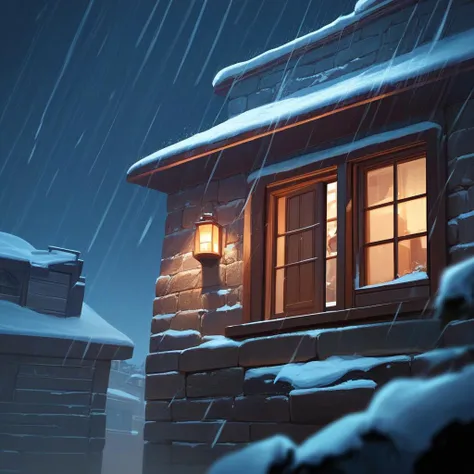 score_9, score_8_up, score_7_up, score_6_up, detailed, perfect shape, ((night, snowstorm)), window, stone wall