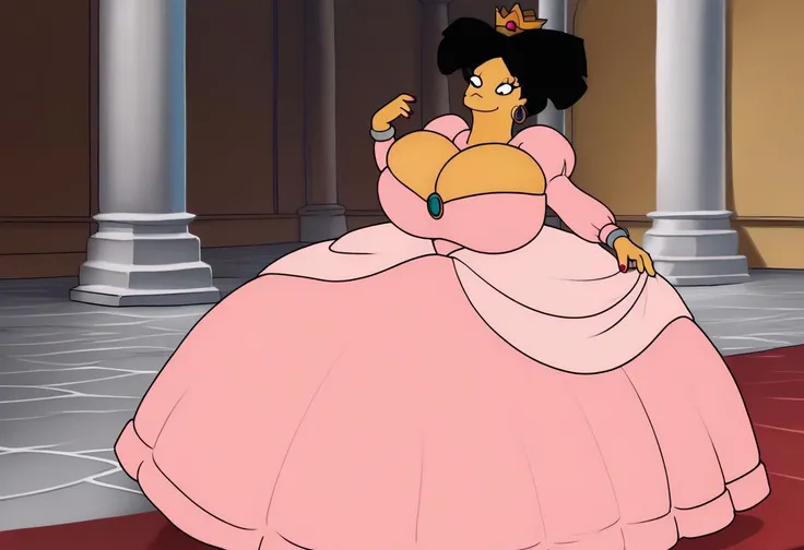 Ultra high quality, very detailed, sharp focus, by buta99, by chunie, perfectly drawn, Human, humanoid, Nani pelekai from lilo and stitch, NaniWaifu, brown skin, latina, (saggy breasts), inverted nipples, wide hips, thick legs, big butt, (small penis:0.75), ((thick cock)), (large testicles), rolling eyes back, full body view