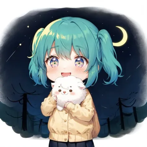 masterpiece, absurdres, highres, best quality, 1girl, ((standing)), smile, happy, outside, nature, full body, night, starry sky, shooting star, <lora:lottalewdsThisisfine_v2:1>