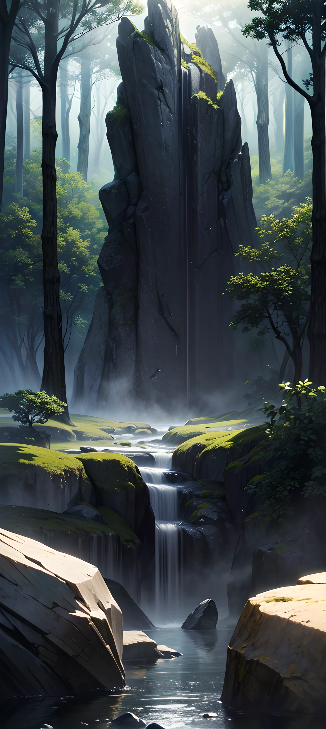 (Masterpiece, Best Quality, High Quality, Highres:1.4), Detailed, Extremely Detailed, Ambient Soft Lighting, 4K,Blurry, Blurry Background, Depth of Field, Bokeh, DOF, Fog, Bloom
Outdoors, (Nature, fantasy forest:1.2), (Rocks:1.2), sunny, sunlight, sunbeam, extreme terrain
<lora:epi_noiseoffset2:1> <lora:add_detail:1>