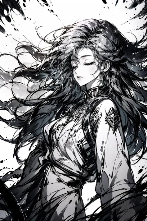(masterpiece:1.1), (best quality:1.1), (intricate:1.1), (detailed:1.1), (ornate:1.1), (aesthetic:1.1), (monochrome:1.1), (greyscale:1.0), BREAK,
(ink splash:1.1), (from above:1.0), <lora:mo:0.8>, BREAK,
(1girl:1.1), (lying down on grass:1.1), (sleeping:1.0), (closed eyes:1.0), (peaceful:1.0), (bliss:1.0), (at peace:1.0), (resting:1.0)