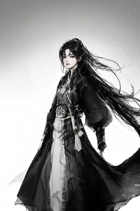 a girl, long hair, colorful glowing eyes, floating hair, blunt_bangs, hanfu,
high quality, 8k, close up , <lora:mo:0.75>, simple background, <lora:Feiyu_clothes_v1e2:0.3>, masterpiece, best quality,