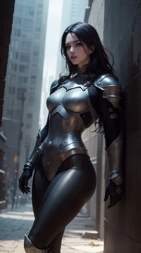 an awarded profesional photo of with Slender-Graceful - A lean and graceful figure with subtle curves. asSelene Nightshade (Thug - Female): Selene is a shadowy and mysterious thug, with long, flowing silver hair that shimmers like moonlight. Her alluring violet eyes seem to hold a hint of danger and intrigue. She wears a form-fitting outfit made from darkened leather, allowing her to move with grace and silence. Selene's cloak, woven from enchanted moonlit fabric, grants her the ability to blend seamlessly with the shadows. She carries a pair of slender, serrated daggers, adorned with lunar symbols, perfect for delivering swift and deadly strikes. Selene's alluring charm and mastery of stealth make her a formidable and unpredictable adversary., sitting with arms crossed and one leg stretched outultradetailed, intricated face,(face details:1.1),perfect eyes, ideal body posture,perfect body proportions, by jeremy mann, by sandra chevrier, by maciej kuciara,(masterpiece:1.2),(ultradetailed:1.1), ultrasharp, (perfect, body:1.1),(realistic:1.3),(real shadow:1.2),photo Fujifilm XT3, ,(perfect body proportions:1.1)<lyco:GoodHands-beta2:1>, intricated hands,(by Michelangelo),(profesional lights:1.3) (profesional photography:1.3),in Mystic Mistfall: A waterfall surrounded by a perpetual mist, said to possess magical properties that grant visions to those who bathe in its waters., cowboy shot (character focus:1.1), depth of field, anatomically correct hand, perfect anatomy, ideal limbs, ideal arms, ideal hands