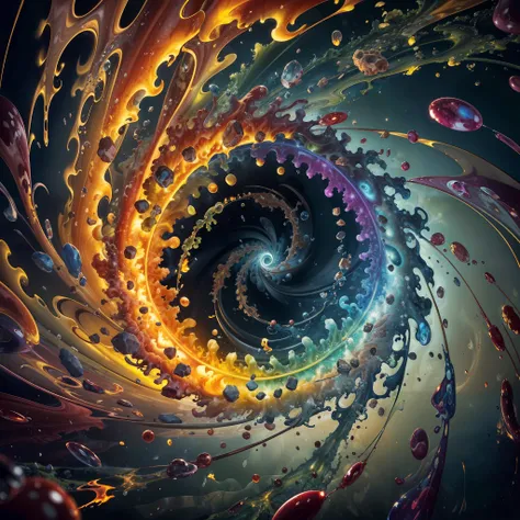 highres, masterpiece, best quality, ultra-detailed 8k wallpaper, extremely clear, Fire, Water, Nature, Air, swirl