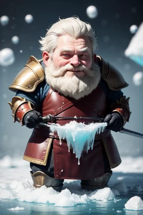 an awarded photography of Snorri Nosebiter - A jovial Dwarf Slayer with a braided beard, a broken nose, and wearing ragged yet formidable armor., at Graupel: Soft, opaque pellets of ice formed when supercooled water droplets freeze on snowflakes. , masterpiece, ultrasharp, depth of field and boekh, best quality, <lyco:GoodHands-beta2:1.0>