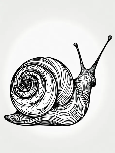 intricate ais-lineart snail, white background <lora:Line_Art_SDXL:1>