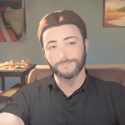 masterpiece, best quality,  ((liberalist)), (beard), realistic, 4k, smiling at a train track