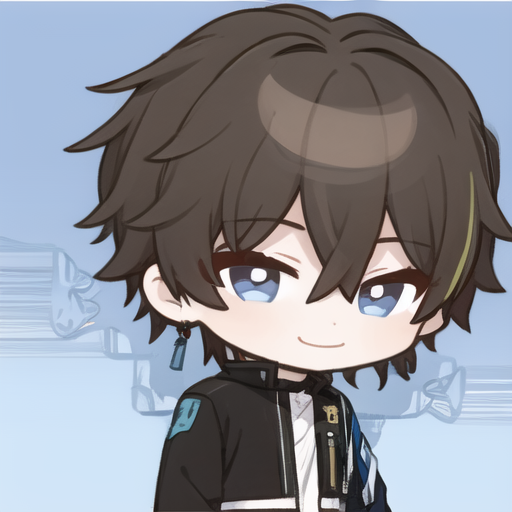 Anime boy with black hair and blue eyes in a black jacket - SeaArt AI