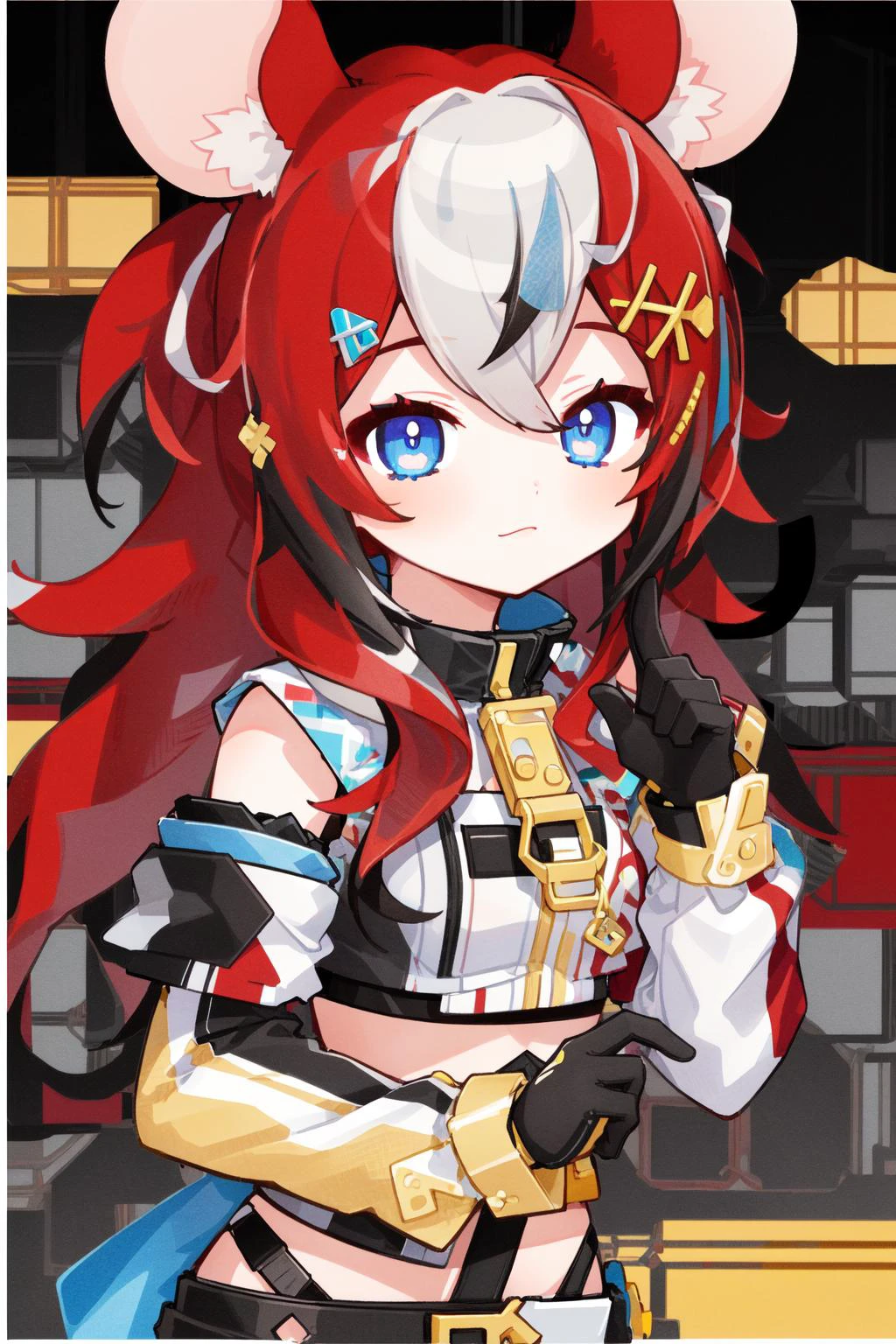 (masterpiece, best quality), intricate details, 8k, artstation, wallpaper, official art, sharp focus,
1girl, <lora:hakosBaelzHololive_v11:0.8> hakosjack, hakosblk, hakosrnd, blue eyes,
<lora:STAREMOTES-20:0.8> chibi,