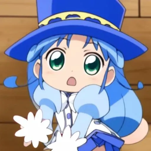 <lora:rein:1>, rein, 1girl, blue hair, hat, solo, long hair, open mouth, skirt, blue headwear, blue skirt, long sleeves, puffy sleeves, green eyes,
masterpiece, high quality, very_high_resolution, large_filesize, full color,