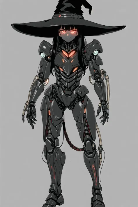 portrait, 1girl, (a demon woman, muscles, (biomechanical neon led exoskeleton mechsuit armor Fatigues sarashi, witch hat:1.5)), (solo) (1girl), (beautifully drawn face:1.2), glowing red eyes [boku no hero academia], light smile, (black hair long hair cornrows:1.3), dynamic pose, BREAK
(dynamic pose standing, simple background, dark ambiance, looking at viewer:1.3) (milk, exoskeleton, toes) BREAK
illustration, ((masterpiece:1.2, best quality)), 4k, high quality, solo,(lineart:1.2) <lora:tekuhoUltimate_tekuhoUltimateV10:0.8>