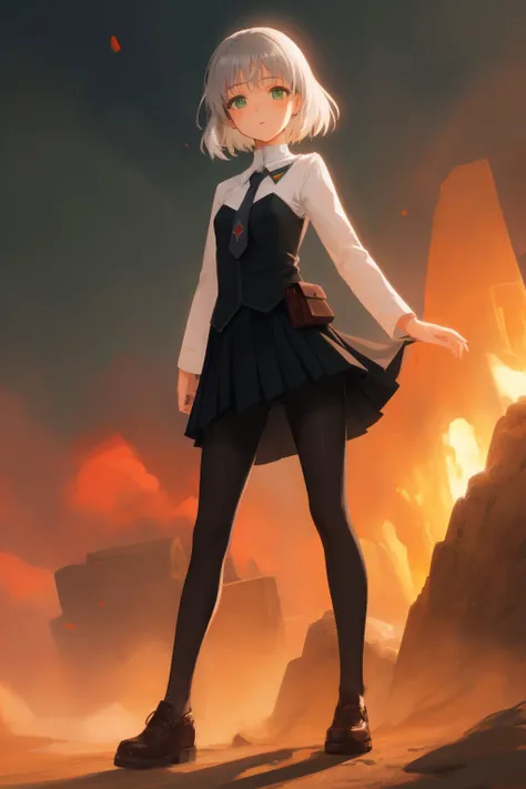 Sanya, grey hair, green eyes, Military Uniform, Necktie, Pantyhose, full body,
(masterpiece, best quality;1), extremely detailed ,ultra detailed, 1girl, solo , :< ,
(85mm),light particles, lighting, (highly detailed:1.2),(detailed face:1.2), (gradients), sfw, colorful, detailed eyes,
(detailed background), detailed landscape, airbase,
<lora:Sanya:0.95>