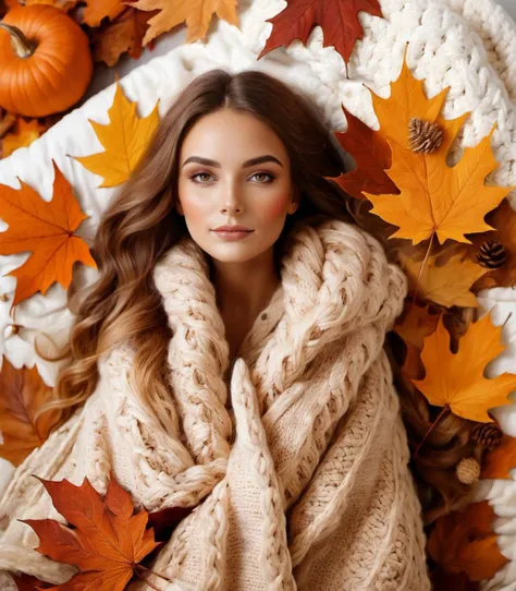 a beautiful woman, Cozy Autumn themed Cozy Autumn themed Romance, romantic Autumn, fall decor, Autumn elements