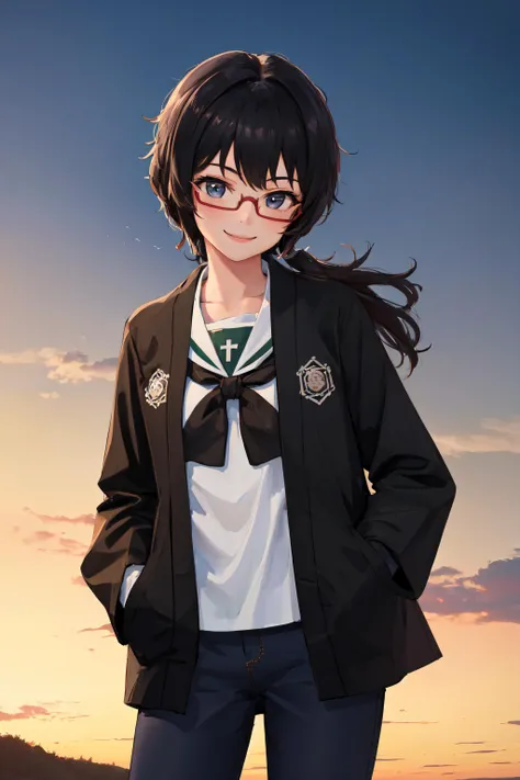 masterpiece, best quality, (Detailed beautiful face:1.2), outdoors,
oryoudef, 1girl, solo, looking at viewer, cowboy shot, smile,hand on pocket, full body
<lora:Oryou:1>