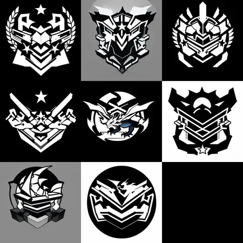 game icon institute,game icon,wanbwflat ,((Dragon)),<lora:bwflat:1>