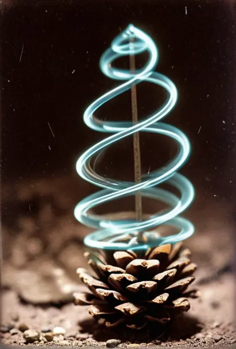 analog film photo (NASA DARPA declassified National Archives photo of visible coherent double-helix aether prana chi orgone energy emitting from pinecone nos3 end tip in visible spectrum)BREAK(contrast background ideal photographic conditions )
<lora:LCM-LoRA-XL_V1:0.21>
<lora:SDXLHighDetail_v5:0.3>
<lora:ral-exposure:0.3> ral-exposure
<lora:Essenz-BetterPhotography-XL_V1-2:0.3>
<lora:Great-Lighting-XL_V1:0.7> . faded film, desaturated, 35mm photo, grainy, vignette, vintage, Kodachrome, Lomography, stained, highly detailed, found footage