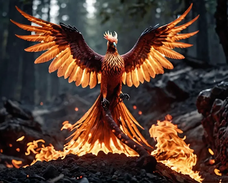 cinematic film still cinematic film still cinematic photo award winning fantasy photo,  hd, masterpiece, ultra realistic, .35mm photograph, film, bokeh, professional, 4k, highly detailed, mystic, wise, deep focus, ultra sharp, deep of field,  <lora:add-detail-xl:1>
ultra detailed, a firebird is rising from the ashes, detailed flaming wings, flames, vulcano, lava, smoke,
. shallow depth of field, vignette, highly detailed, high budget, bokeh, cinemascope, moody, epic, gorgeous, film grain, grainy . shallow depth of field, vignette, highly detailed, high budget, bokeh, cinemascope, moody, epic, gorgeous, film grain, grainy