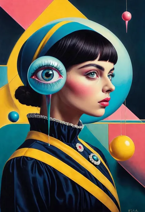 french bubblegum, human eye, surreal, beautiful, highly detailed, 13, art by Frida,