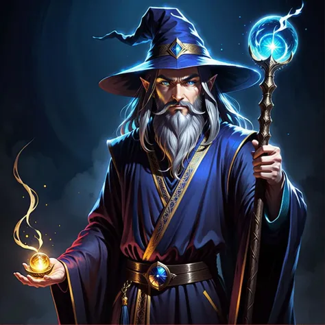 a wizard, ((dark anime art)), drawing, 2D