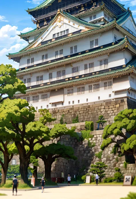 masterpiece, best quality, very aesthetic, absurdres,
Osaka Castle, scenery, outdoors, sky, tree, building, cloud, day, grass, blue sky, east asian architecture, architecture, city
 <lora:Osaka_Castle_SDXL_V1:1>