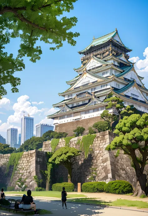 masterpiece, best quality, very aesthetic, absurdres,
Osaka Castle, scenery, outdoors, sky, tree, building, cloud, day, grass, blue sky, east asian architecture, architecture, city
 <lora:Osaka_Castle_SDXL_V1:1>