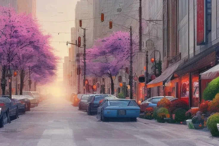 Extremely detailed scene, Downtown  Minneapolis, city , sun rays, summertime,  somewhat cloudy, day time,detailed cinematic, semi realistic photographic style, art by artgerm, vapodusk1,  phtdzk1, BgAniDusk