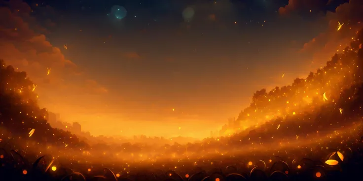(masterpiece,best quality,ultra_detailed,highres,absurdres:1.3),
(heart-touching and warm atmosphere:1.2),
natural lighting, soft lighting, sunlight, HDR (High Dynamic Range), Maximum Clarity And Sharpness, Multi-Layered Textures,
<lora:fireflies_v1:0.888888888>(neon orange fireflies,night sky , children:1.3),happy,smile, <lora:1658854699716974463:0.6>