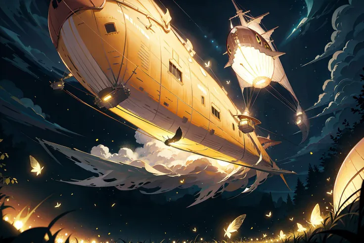 4k,vector art ,(night sky,floating airship :1.5),(deep dark:1.3)
ultra high res, <lora:fireflies_v1:1> fireflies
