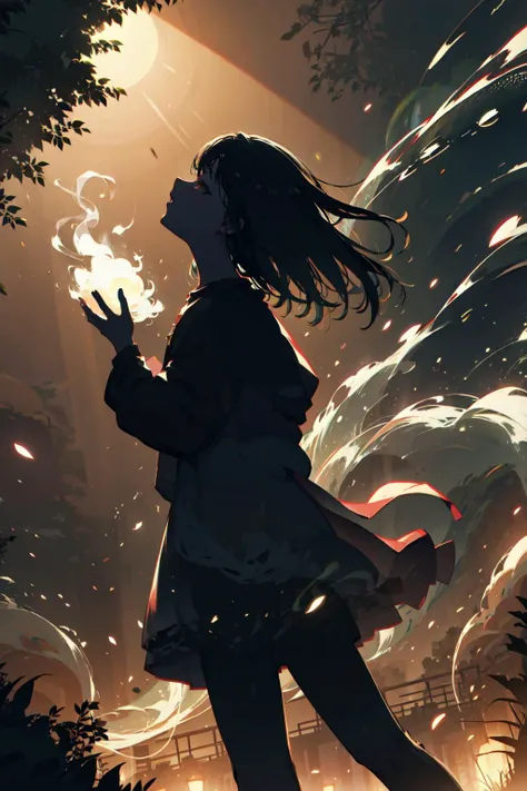 natural lighting, soft lighting, sunlight, HDR (High Dynamic Range), Maximum Clarity And Sharpness, Multi-Layered Textures, <lora:4960_fireflies:1> fireflies,children,happy,playing,perfect hands,perfect legs,perfect fingers,
<lora:Silhouette:0.8> silhouette, light particles, <lora:ExplosionMagic:0.2> explosionmagic , excessive energy, smoke, glowing aura