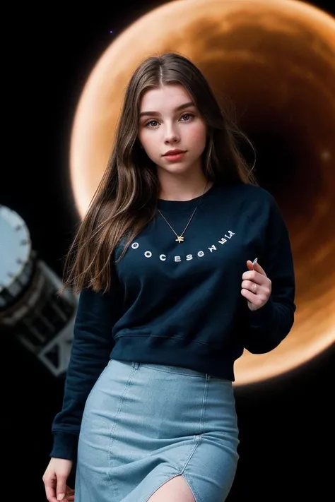 photo of beautiful (Fr3y4M4y3r-135:0.99), a woman, perfect hair, smiling, (modern photo), wearing a (crew neck t-shirt:1.2) and jeans with jewelry, portrait, 85mm, (analog, cinematic, film grain:1.3), (Zero-G Sports Arena, Arena for zero-gravity sports, floating obstacle courses, and acrobatic aerial competitions.), detailed eyes, professional pose, painted lips, (epiCPhoto), (looking at viewer:1.1), (cinematic shot:1.3), (natural lighting, lit from above), <lora:add_detail:0.5>