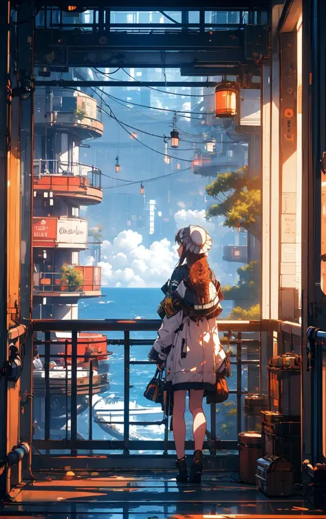 Time-Travel Scenarios Oceanographer,Balcony,Hawk <lora:indoor_20230827164629:0.9>