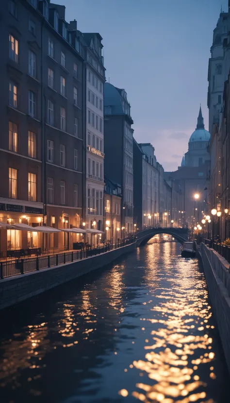 cinematic photo of a city by the river, 35mm photograph, film, bokeh, professional, 4k, highly detailed
