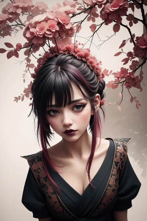 (masterpiece:1.2),best quality, extremely detailed, catgirl, goth girl (goth makeup:1.2), random hair, random haircolor, random multicolored hair, streaked hair, detailed hair, (random eye color), blurred background , visually stunning, bokeh, ,piercings, hanfu, scenery:1.2, <lora:ink-0.1-3-b28-bf16-D128-A1-1-ep64-768-DAdaptation-cosine:1>, ink:1.2,