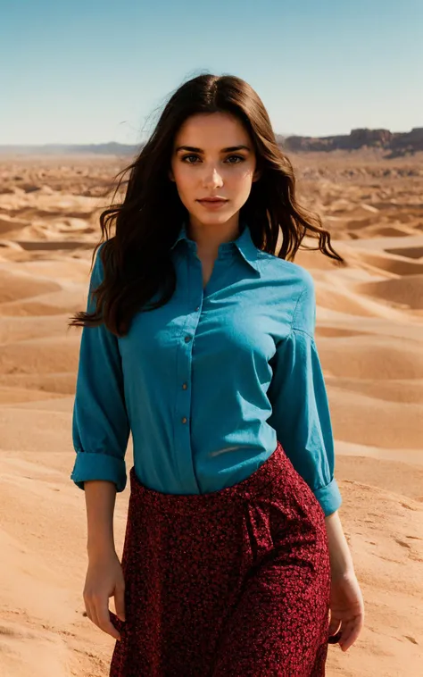 (perfect adorable face:1.3), (clothed, masterpiece, wide angle, cinematic establishing shot, young adult european woman, highly detailed background:1.2), volumetric lighting, subsurface scattering, dynamic pose, (special effects, color grading, fantasy aura), (Mirage Illusionist:1.4), (Medium Covered Breasts:0.81), Desert mirage, illusionary magic, heat haze, oasis vision