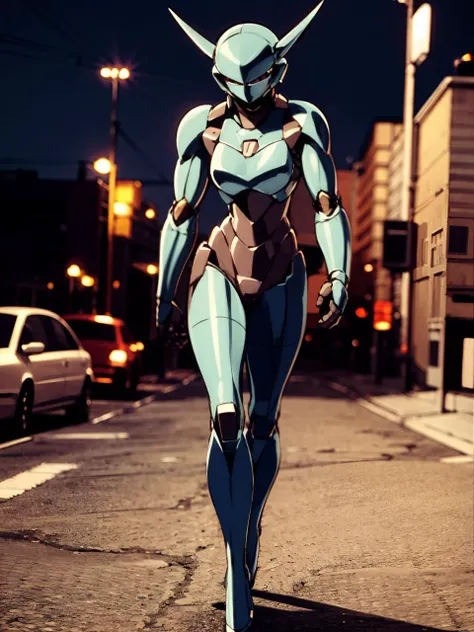 (best quality, masterpiece:1.2),ultra detailed,(photo realistic:1.4),solo,cute girl,hard_suit,<lora:BubblegumHardSuit_v1:0.6>,night city,