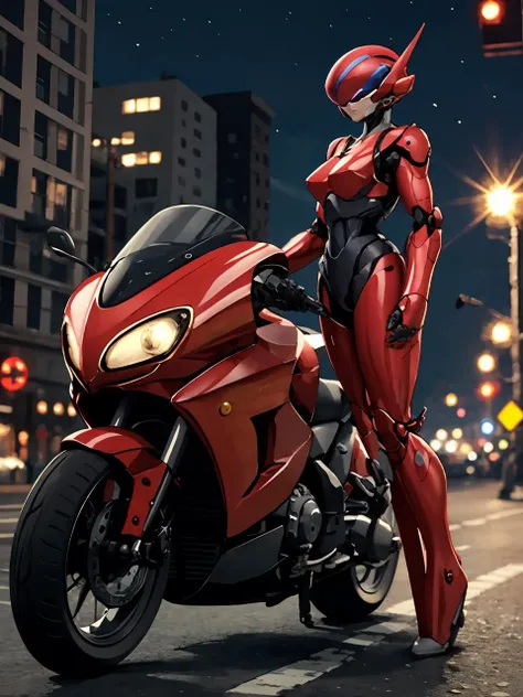 (best quality, masterpiece:1.2),ultra detailed,(photo realistic:1.4),solo,cute girl,hard_suit,<lora:BubblegumHardSuit_v1:0.6>,night city,
