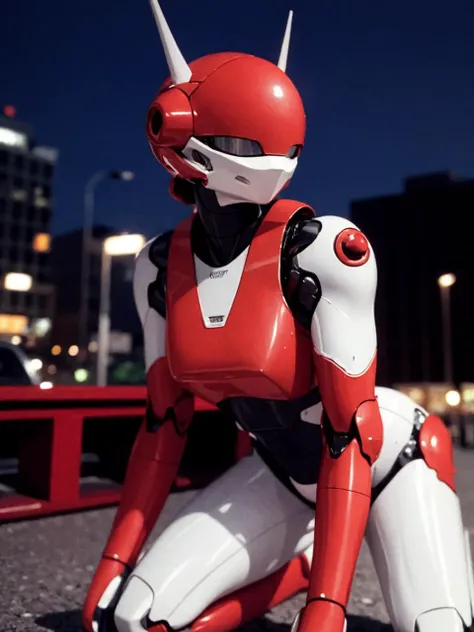 (best quality, masterpiece:1.2),ultra detailed,(photo realistic:1.4),solo,cute girl,hard_suit,<lora:BubblegumHardSuit_v1:0.6>,night city,